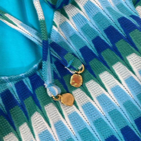 Trina Turk One-piece Swimsuit Size 12 NWT Multi Aqua Blue Print - Picture 8 of 13